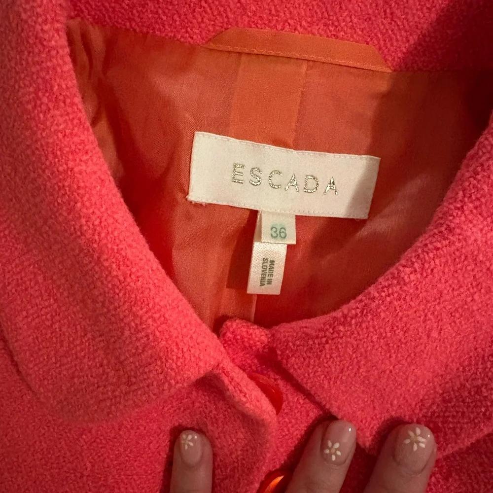 Escada Bright Pink Tailored Button-Front Jacket - Picture 7 of 7